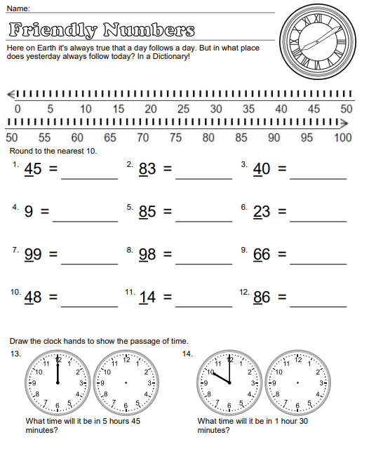 Rounding Worksheet 3rd Grade